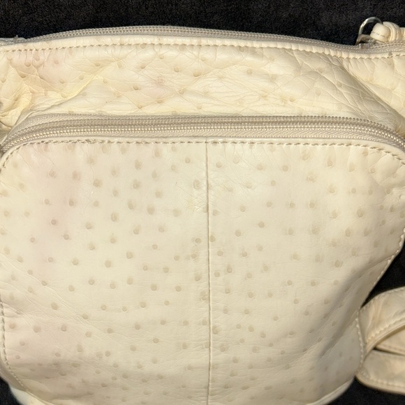 Leather Crossbody bag, off-white color, a small size - Picture 2 of 4